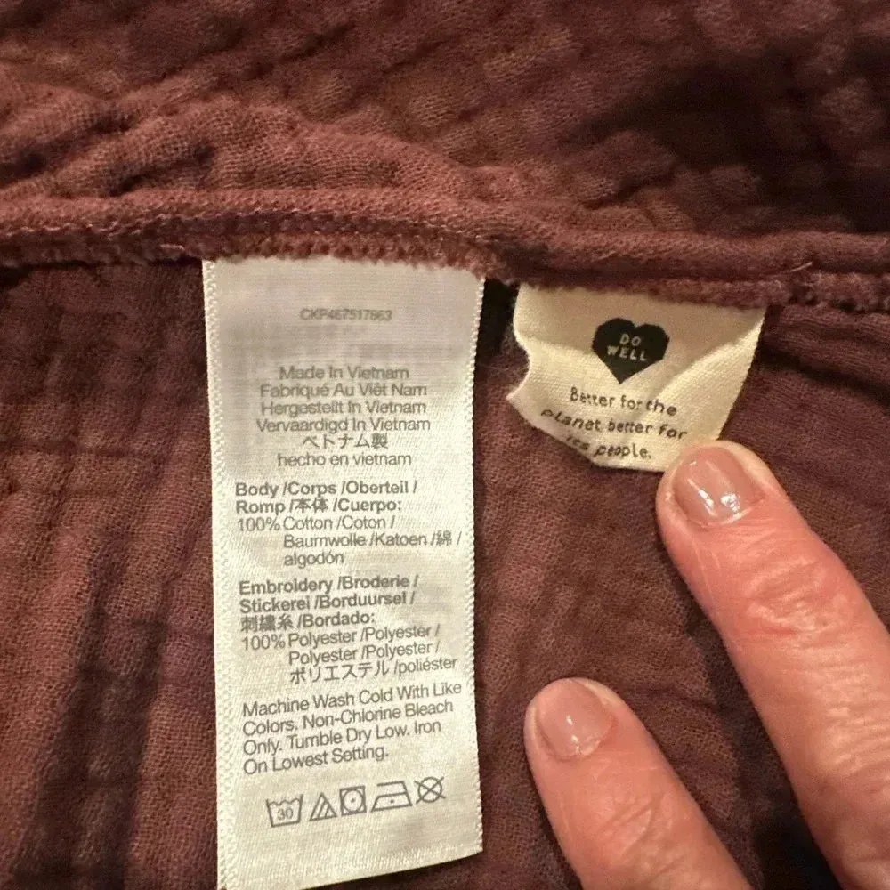 Madewell Embroidered Lightspun Peplum Open Back Top Women Small - Image 5