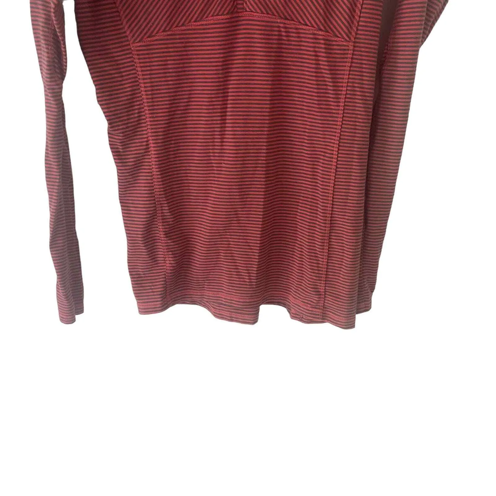 Columbia Women's Size Medium Pink‎ Grey Striped Half Zip Sweater - Image 3