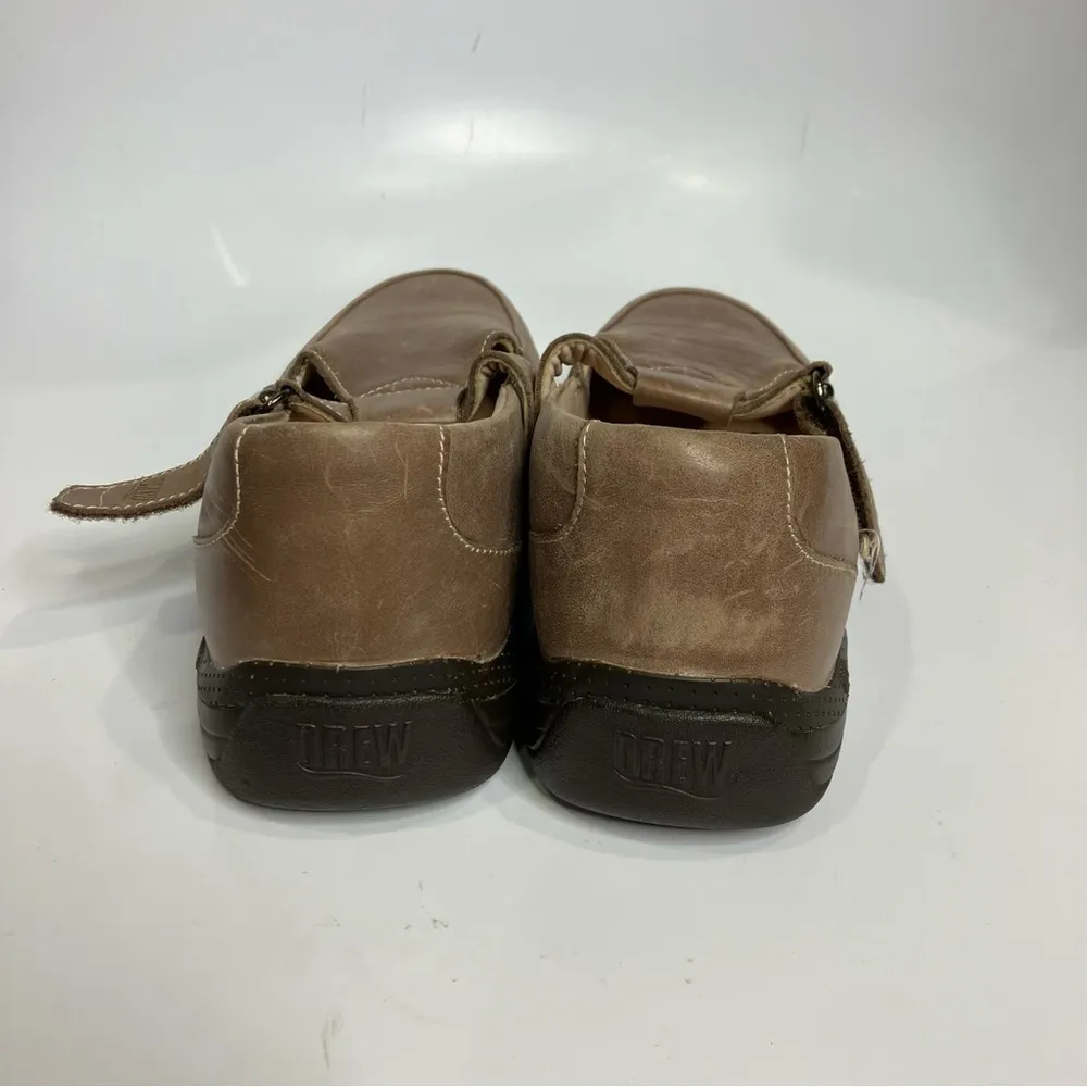 Drew‎ lilac T-strap Velcro shoes tan leather orthotic shoes size 7W - Image 5