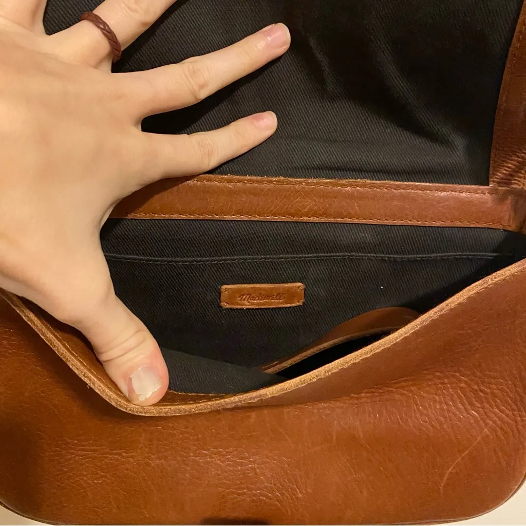 Madewell Brown Leather Magnet Closure Purse - Image 6