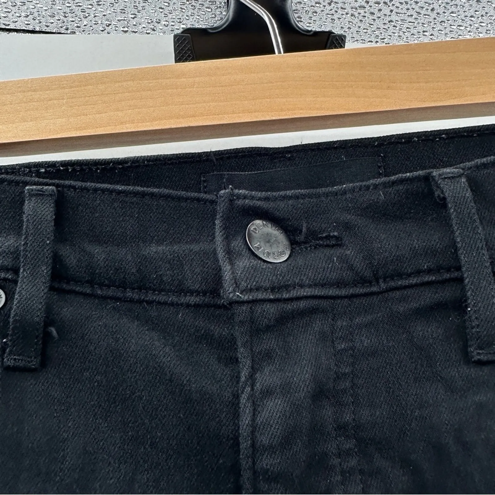 Denim Forum The Lola High Rise Skinny Crop Raw Hem Jeans Size‎ 29 Black - Image 10