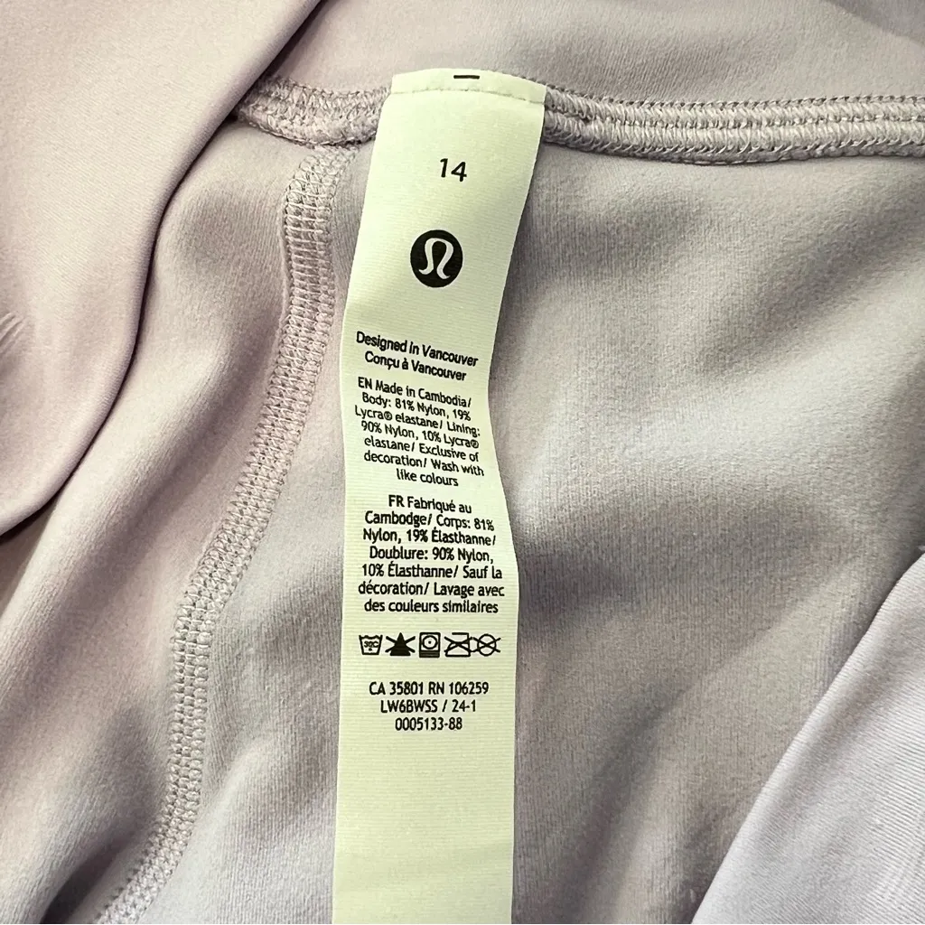 Lululemon Align High Rise Crop 23" Lavender Pastel Lilac Size 14 Cropped W6BWSS - Image 5