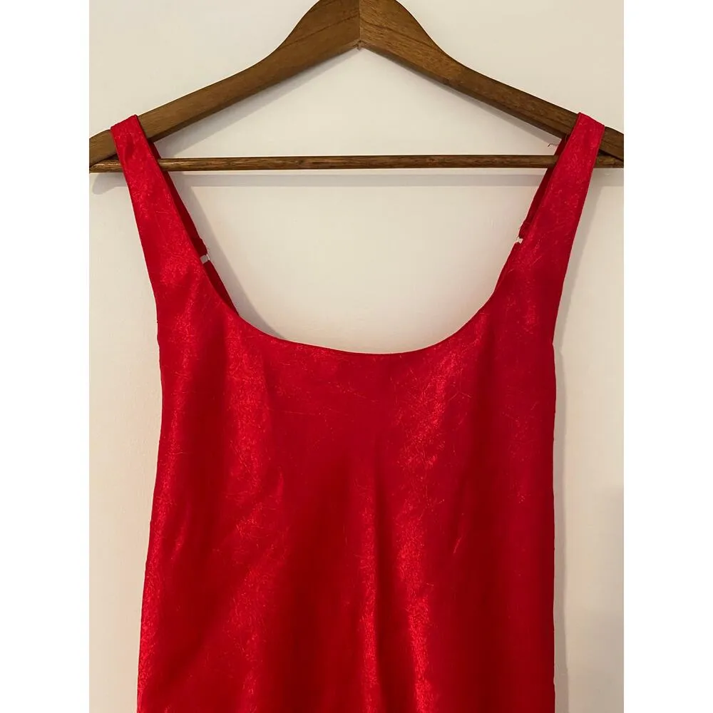Victorias Secret Gold Label Vintage Slip Lingerie Silky Dress Red Lace Racerback - Image 2