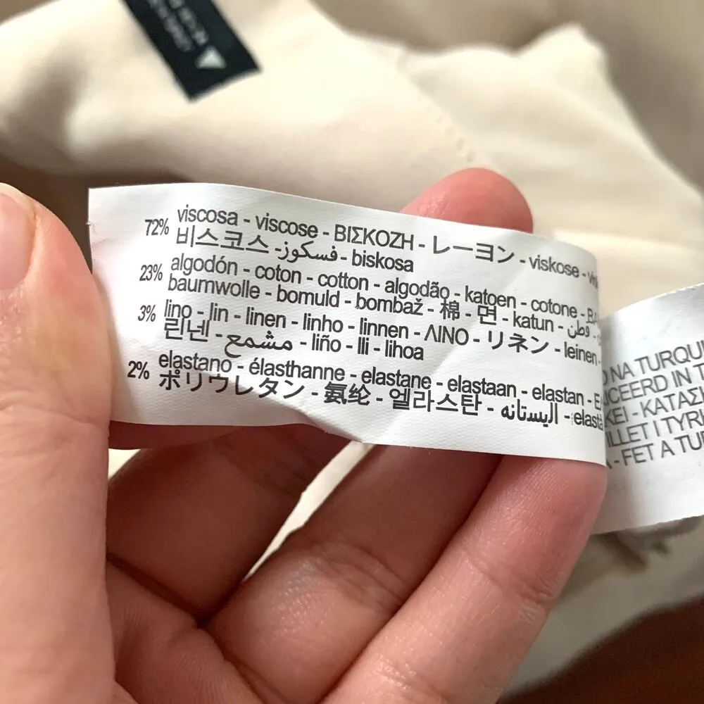 Zara Full Length Trousers with Cutout Opening in Ecru Off White - Image 14