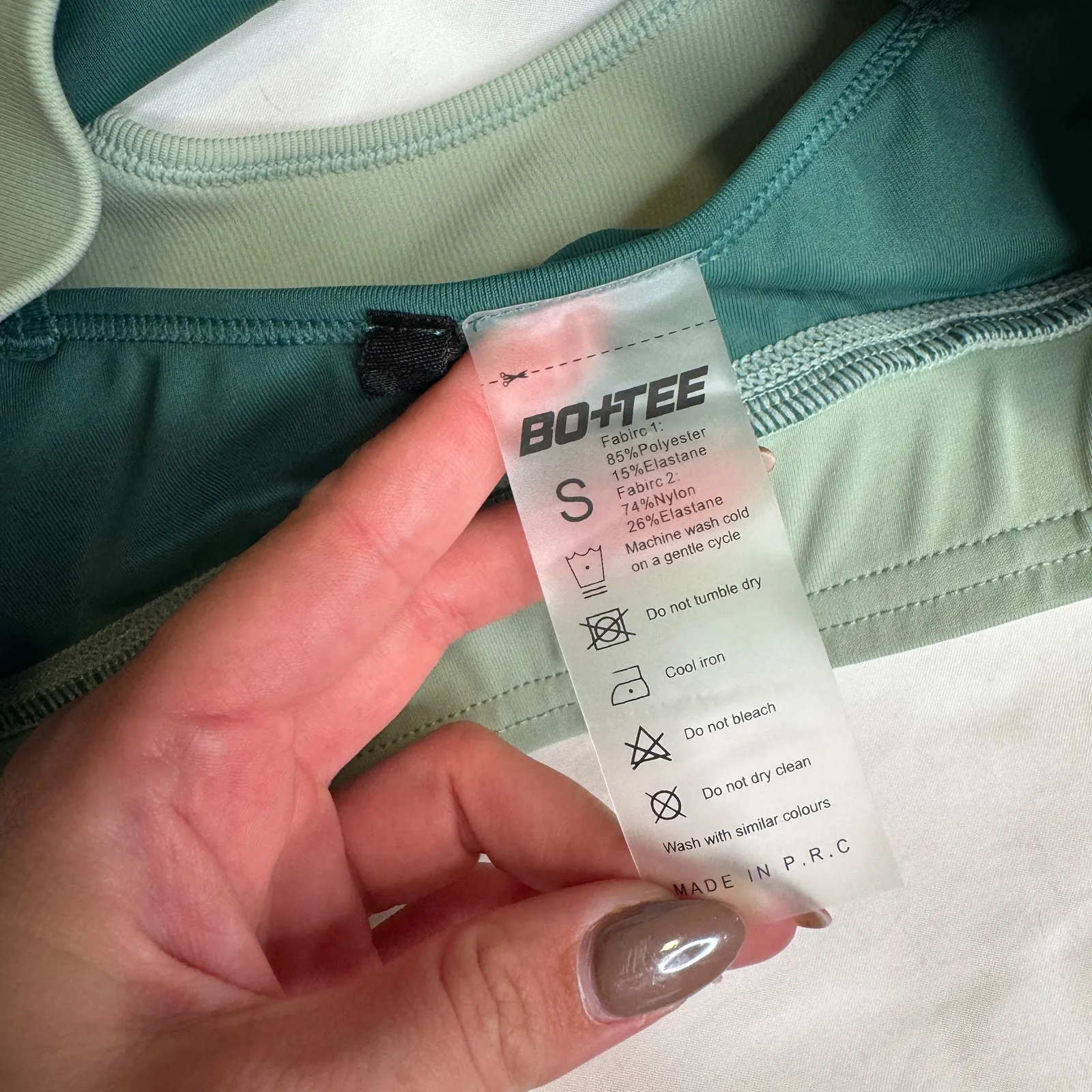 BO + Tee Sage Green Layered Sport Bra - Image 4