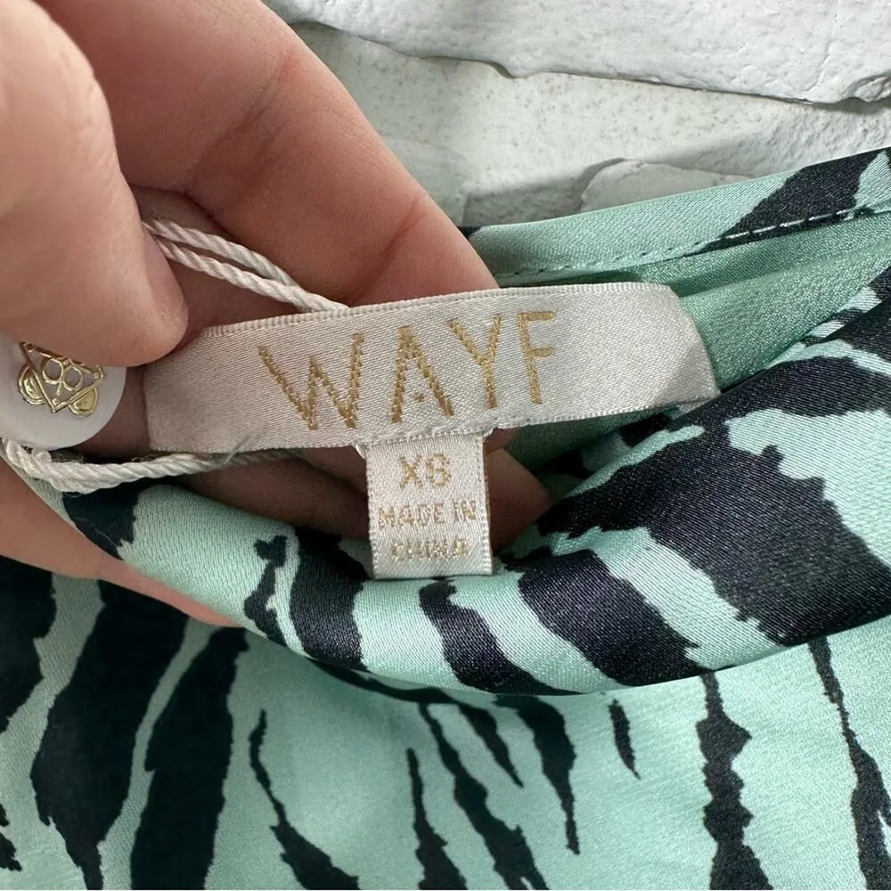 WAYF Leola Ruched Zebra Camisole Slip Dress Size XS - Image 5