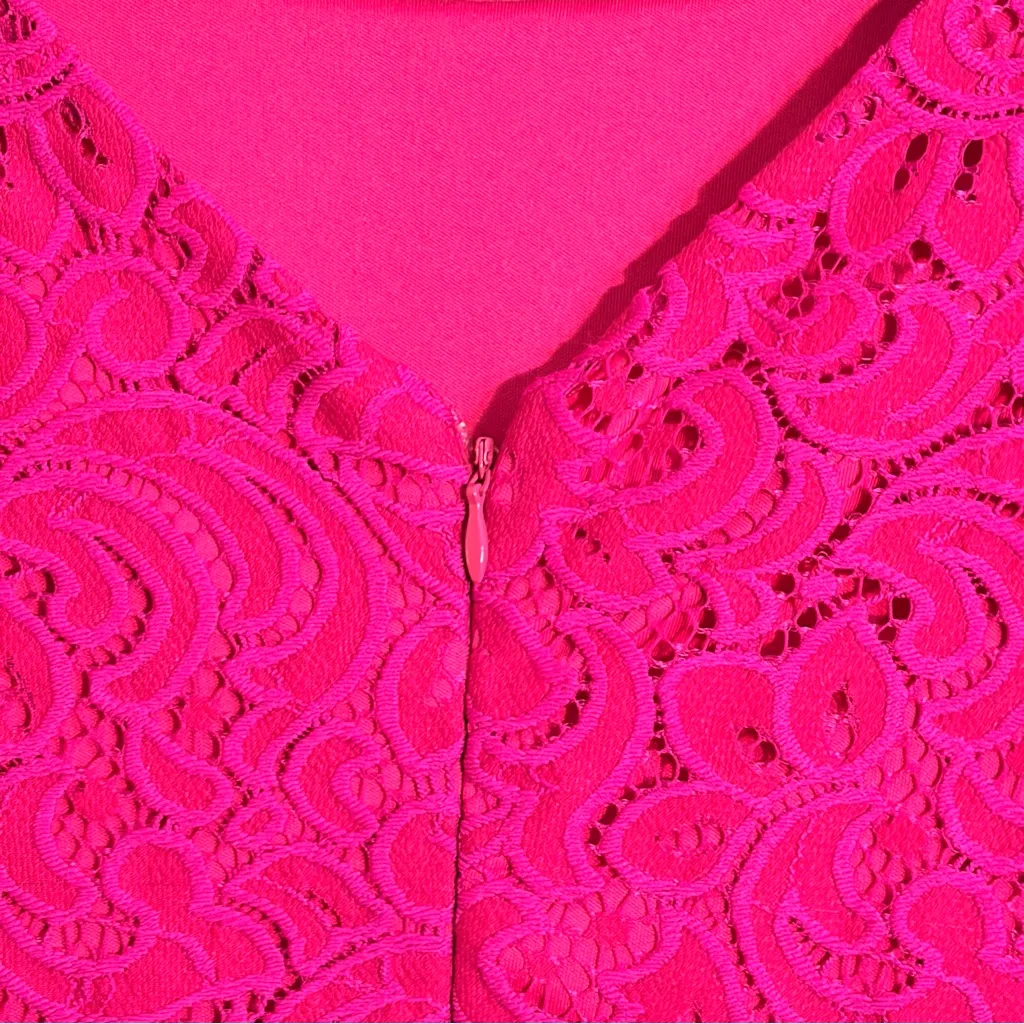 Ivanka Trump Size 2 Pink Lace Sheath Dress - Image 7