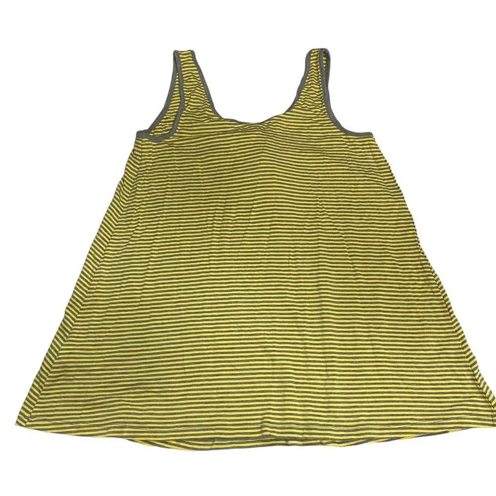 PIECES Kensie Stripe Gray Yellow Green Summer Yoga Gym Tank Top 1 Pocket - Image 9