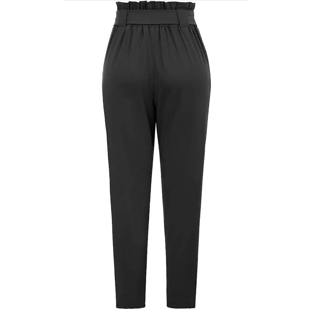 NEW Casual Pants High Waist Self Tie Belted L Pants 2X NO BELT - Image 2