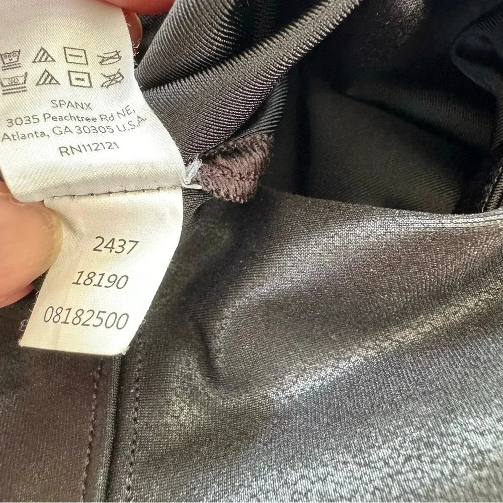 SPANX Faux Leather High Waisted Leggings Black Size S - Image 9