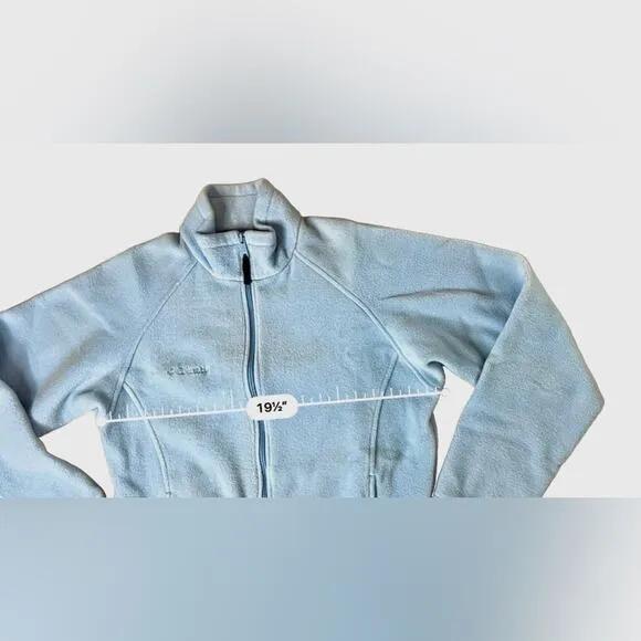 Columbia Blue Benton‎ Zipper Pocket High Neck Fleece Jacket MEDIUM Fall Autumn - Image 4