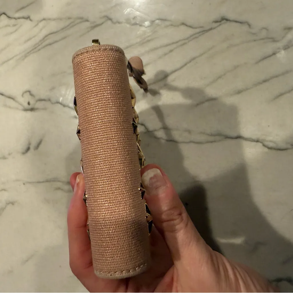 Jimmy Choo Star Studded Canvas Zippy Bifold Wallet
Pink - Image 11