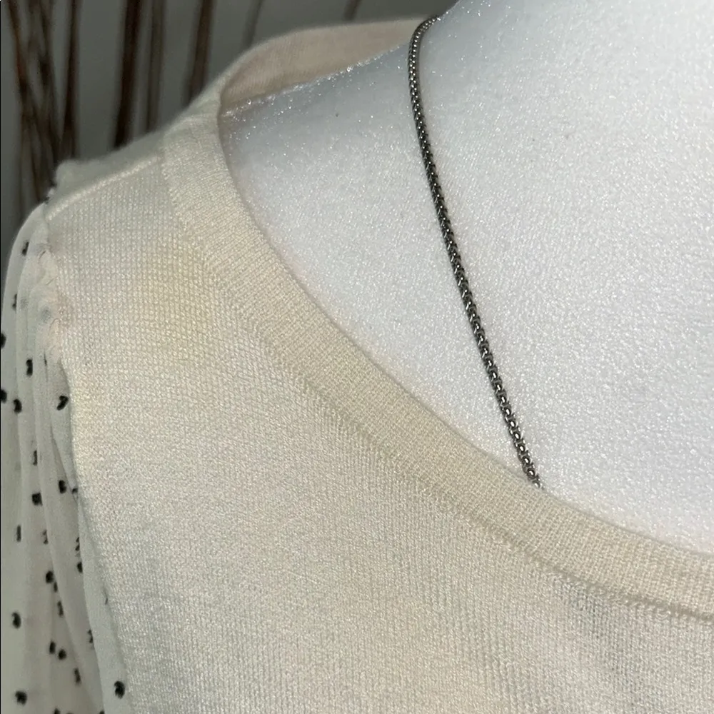 Loft Elegant Cream Polka Dot Sleeve Women's Top - Image 6