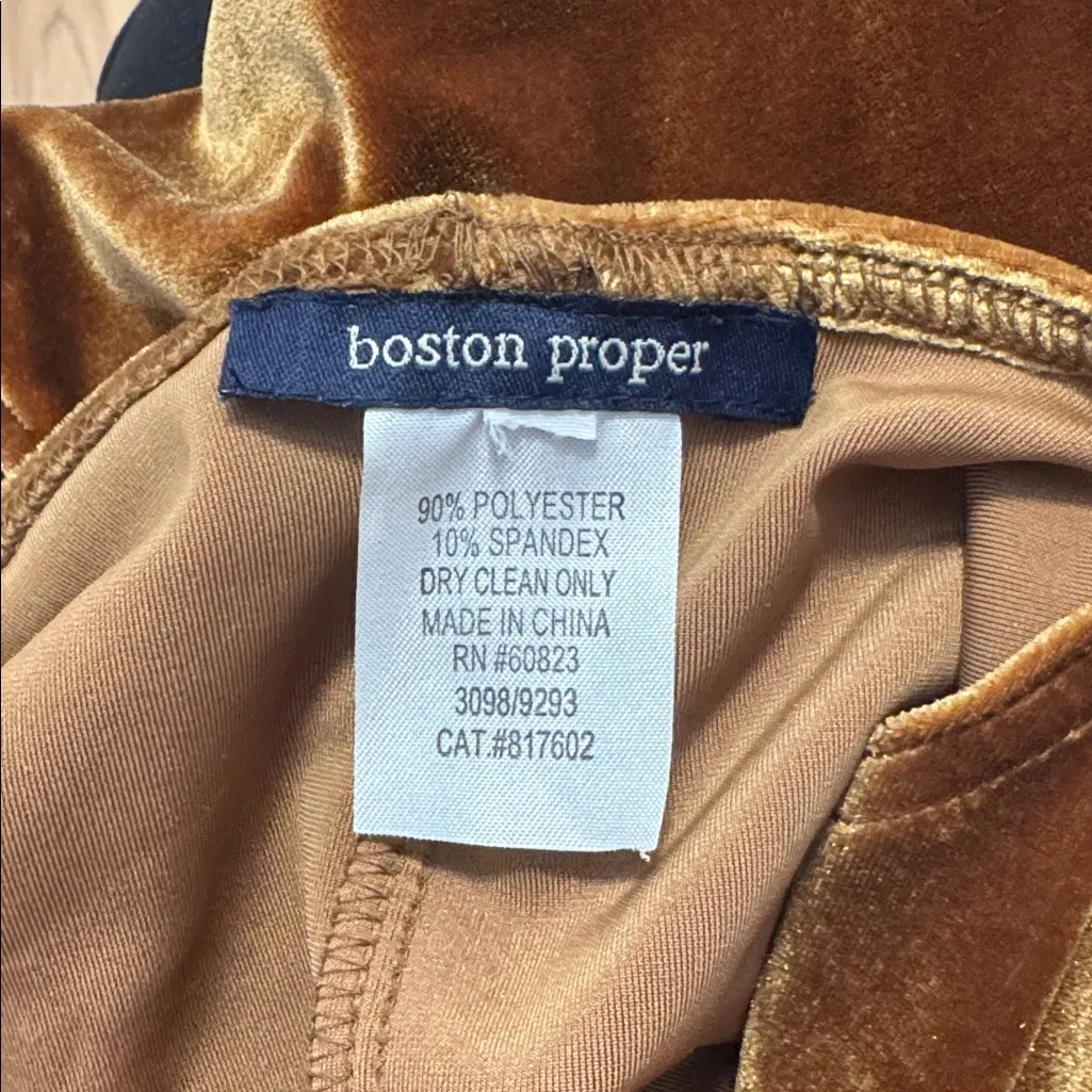 Vintage Boston Proper Velvet Gold Top - Image 4