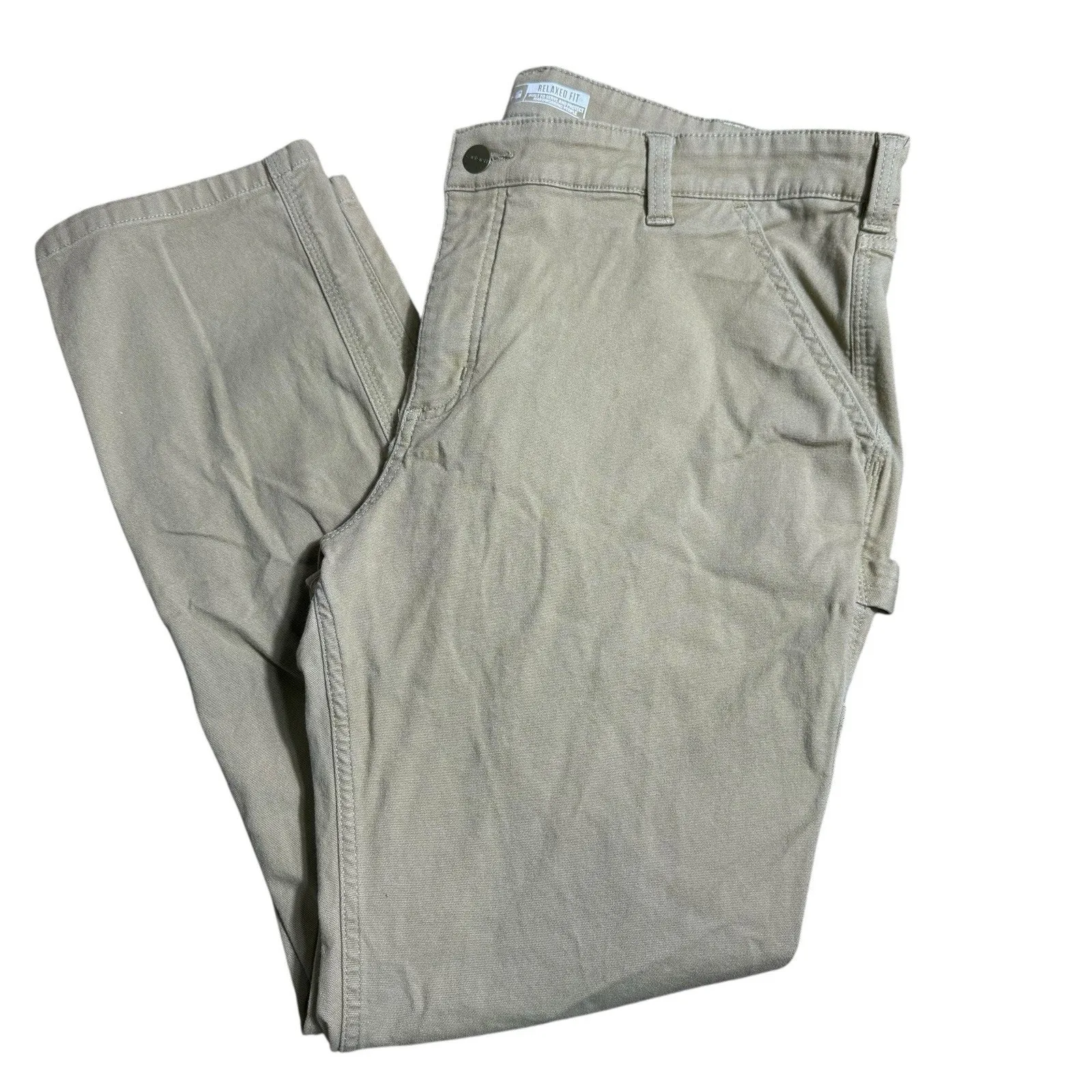 Carhartt Pants Womens 18 Khaki Rugged Flex Relaxed Fit Work Utility BN5113-W - Image 2