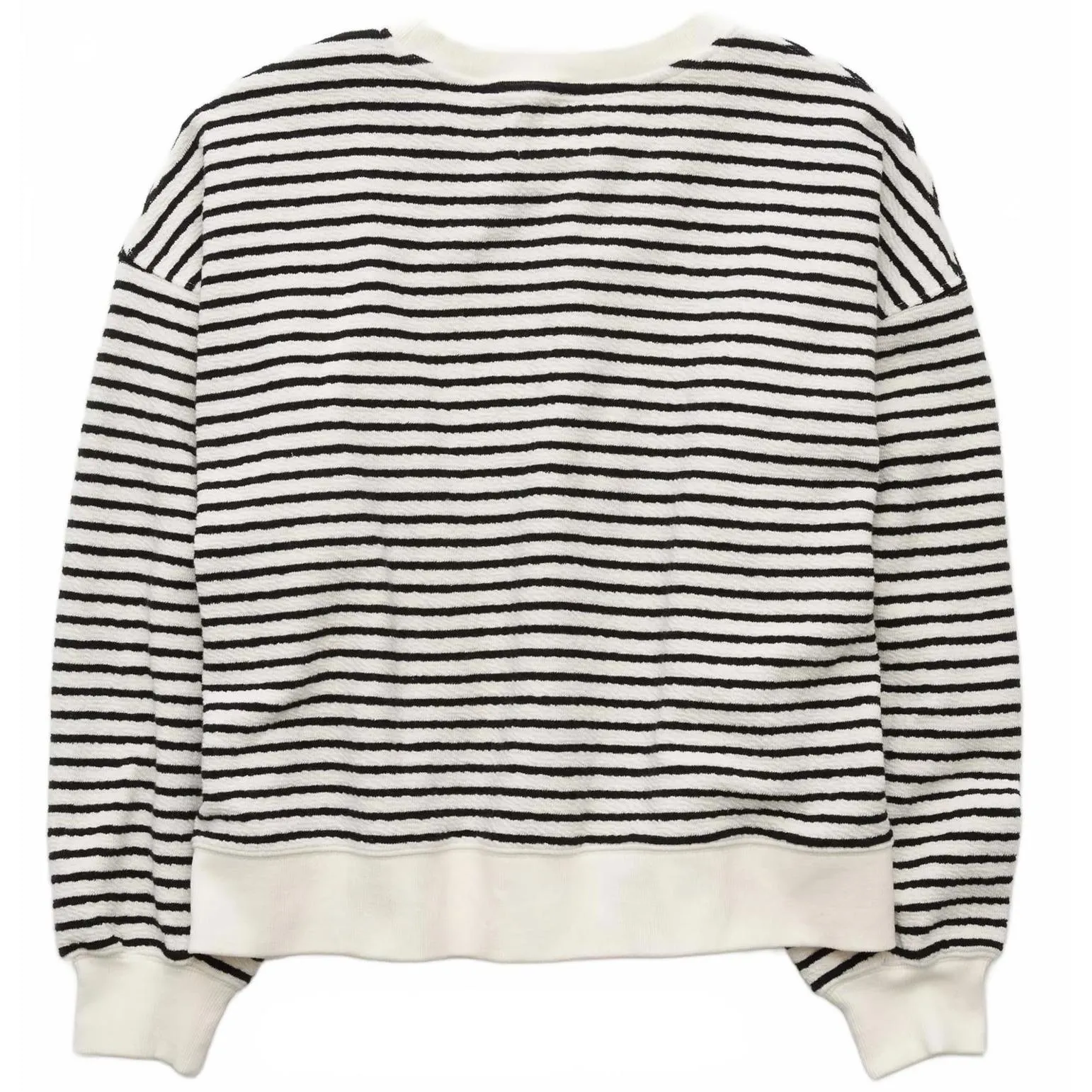 AE Oversized Striped Sweatshirt American Eagle Black White NWT XS - Image 6
