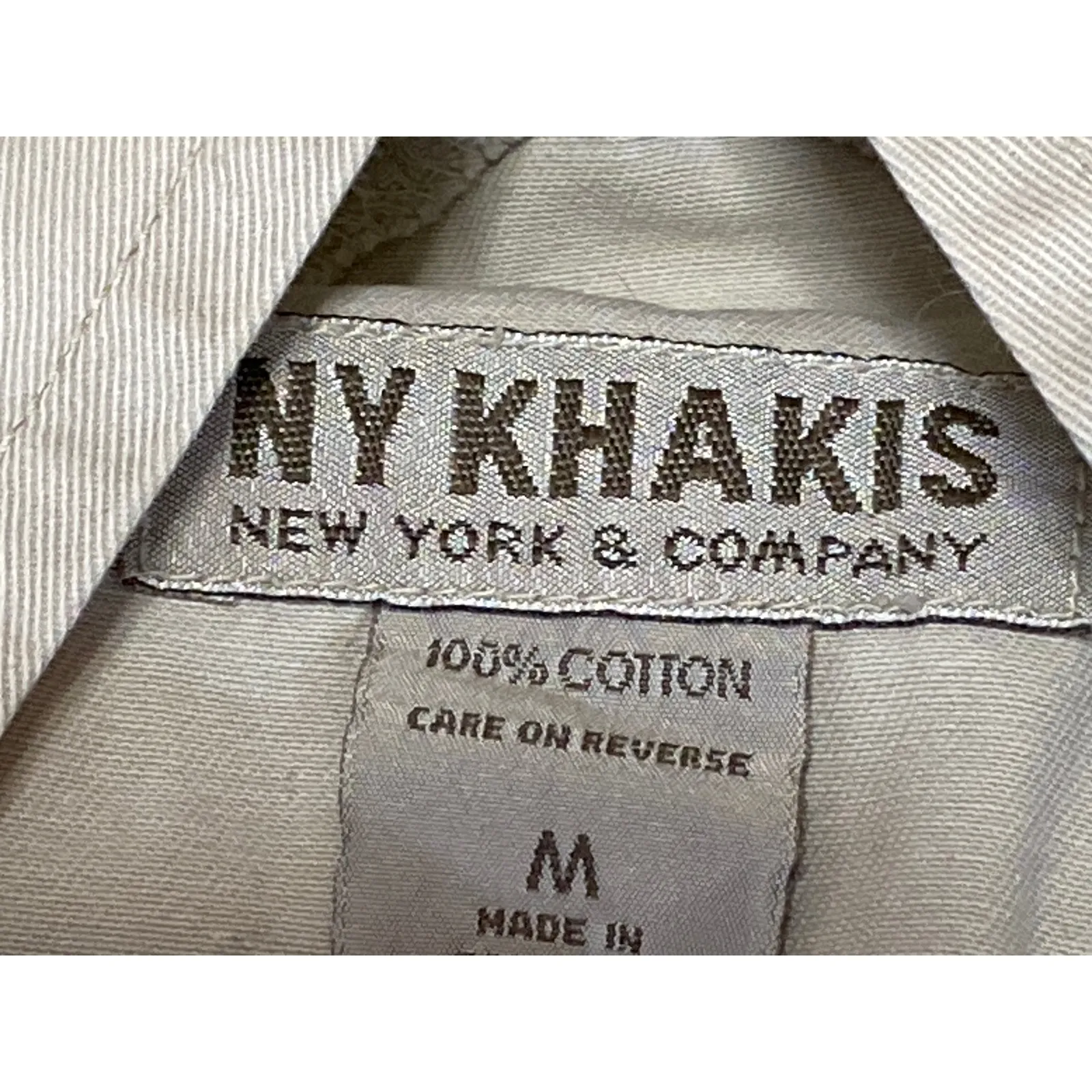 NY Khakis Beige Sleeveless Square Neck Overall Playsuit Jumper Shorts Romper M Size M - Image 3