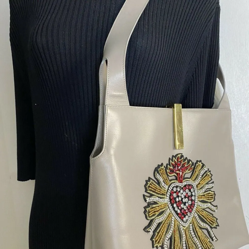 GUCCI Vintage Leather Shoulder bag Customized W/ D - Image 5