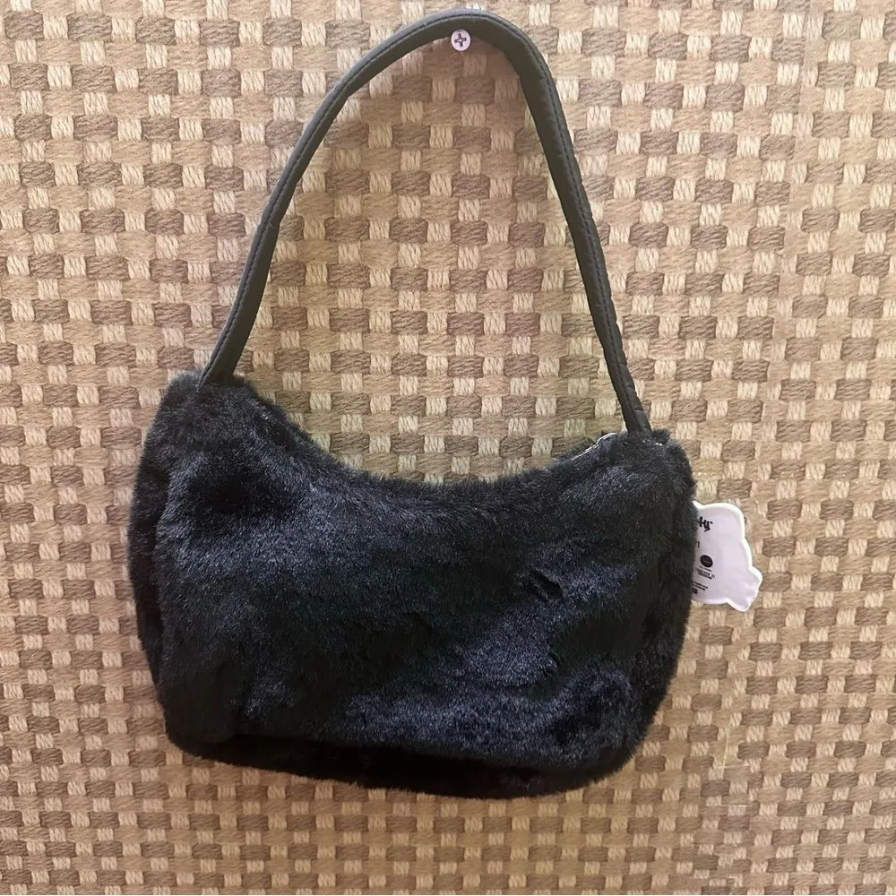 Hello Kitty Sanrio x Forever 21 Black fluffy Bag W/Rhinestones - Image 4