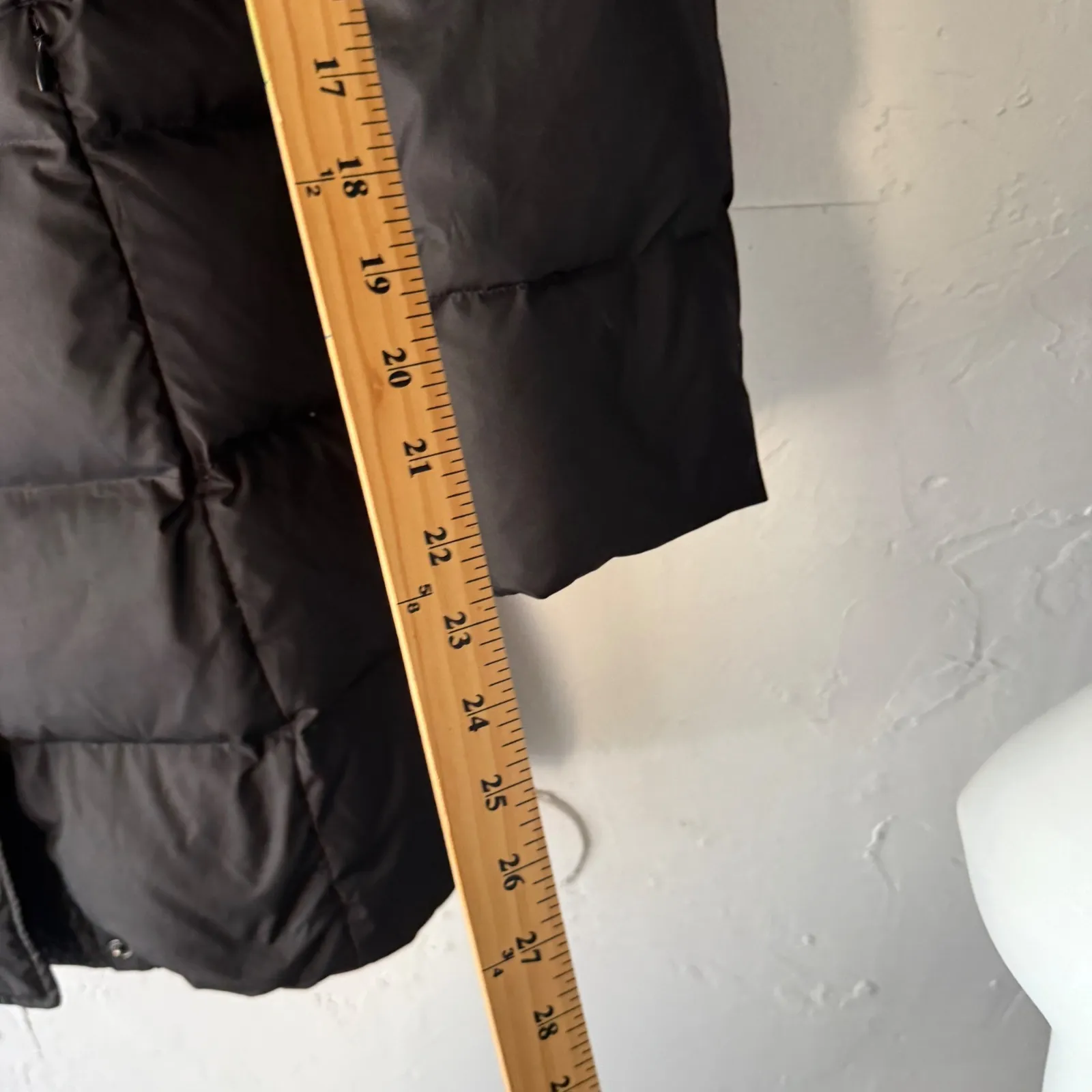 Talbots Women Black Puffer Coat Quilted Full Zip Stand Collar Mid Length Down Sm - Image 7