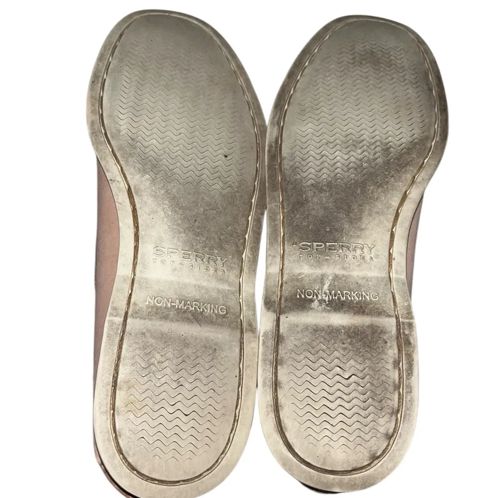 Sperry for J. Crew Topsider Lace Up Boat Shoes Nude Pink 6.5M - Image 5