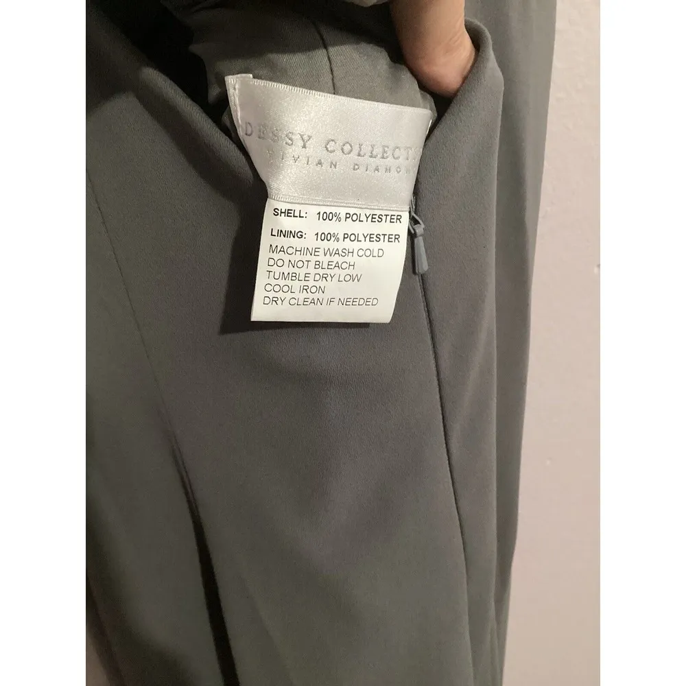 Dessy Collection Charcoal Gray Style 2936 Formal Sleeveless Maxi Dress Size 10 - Image 5