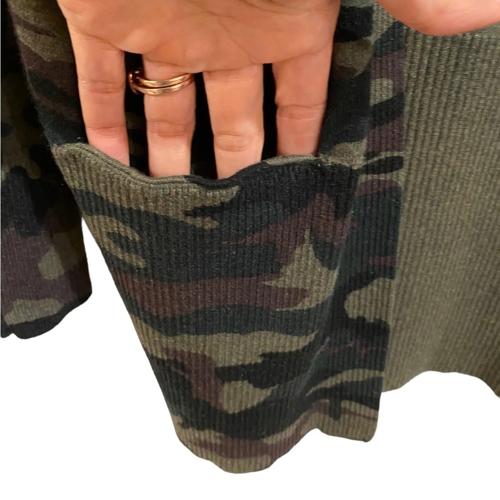 Sanctuary Army Green Camo Longline Cardigan Sz S - Image 5