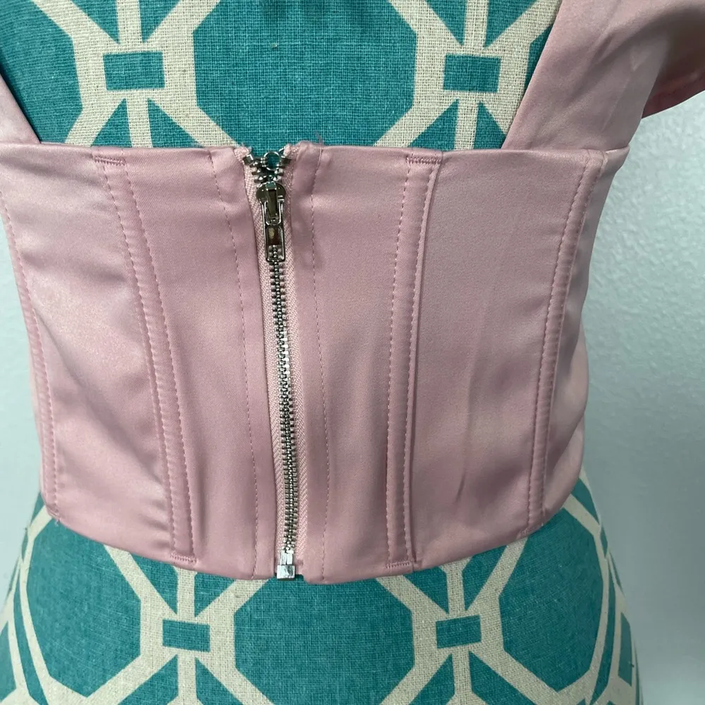 White Fox Boutique White Fox Dusty Pink Corset Bustier Top size Medium - Image 5