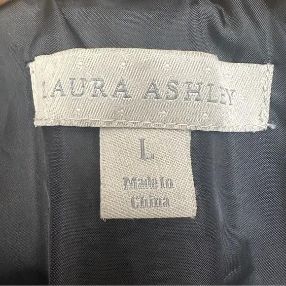 Laura‎ Ashley Black White Animal Print Vest Puffy Designer Stripe Womens Large - Image 10