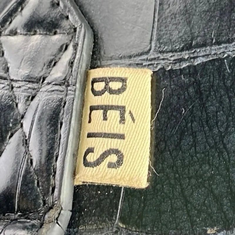 BEIS The Work Tote Large Black Croc Faux Vegan Leather Crosbody Strap Tote Bag - Image 8