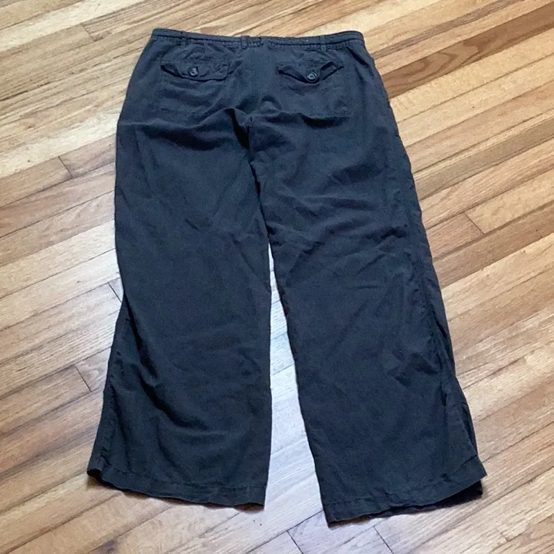 Gap Factory Wide Leg Linen blend charcoal gray pants size 8 - Image 6