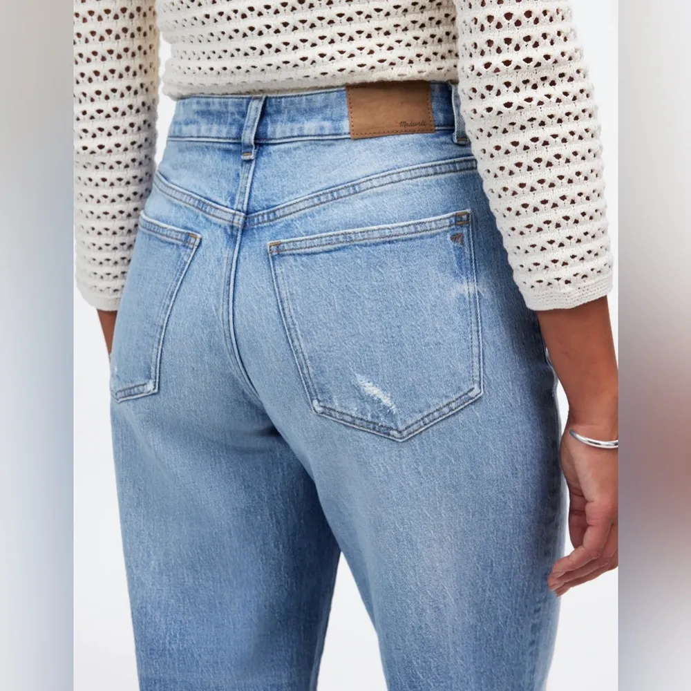 NWT Madewell curvy vintage jeans wide leg cropped 24 broken zipper needs replace - Image 4