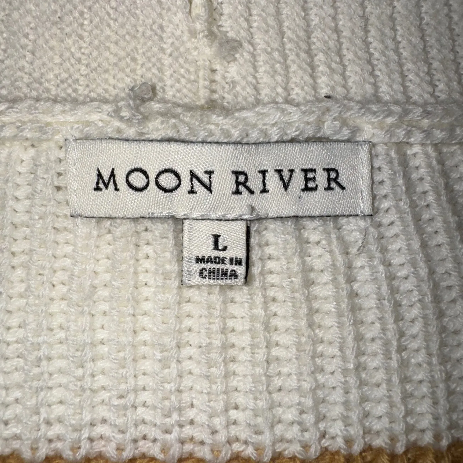 Anthropologie Moon River Cream Brown Stripe Cardigan Sweater Women's Size L - Image 5