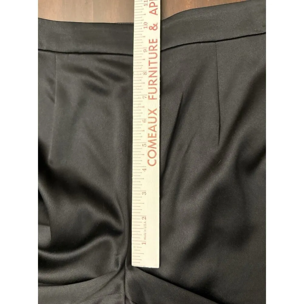 Misook Straight-Leg Satin Pants Black Size Small New Shiny Flowy Size Zip - Image 14