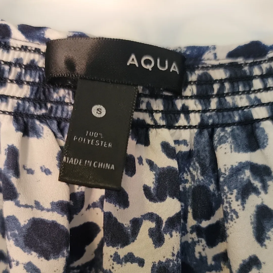 AQUA Stylish Blue Print Women's Top - Image 2