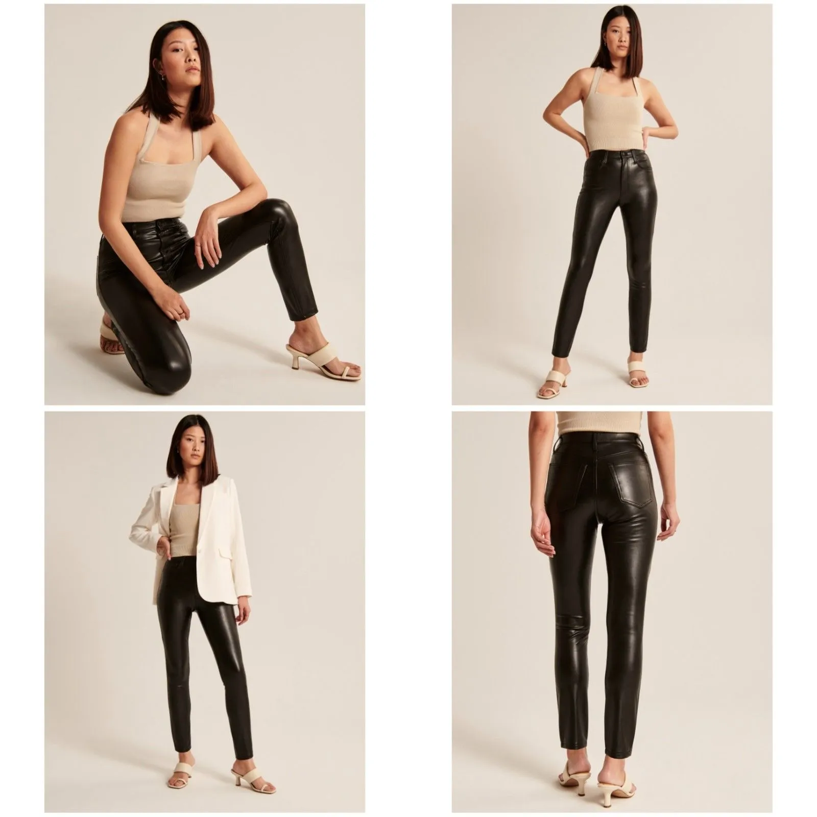 🆕 Abercrombie & Fitch Skinny High Rise Pants in Vegan Leather - Image 5
