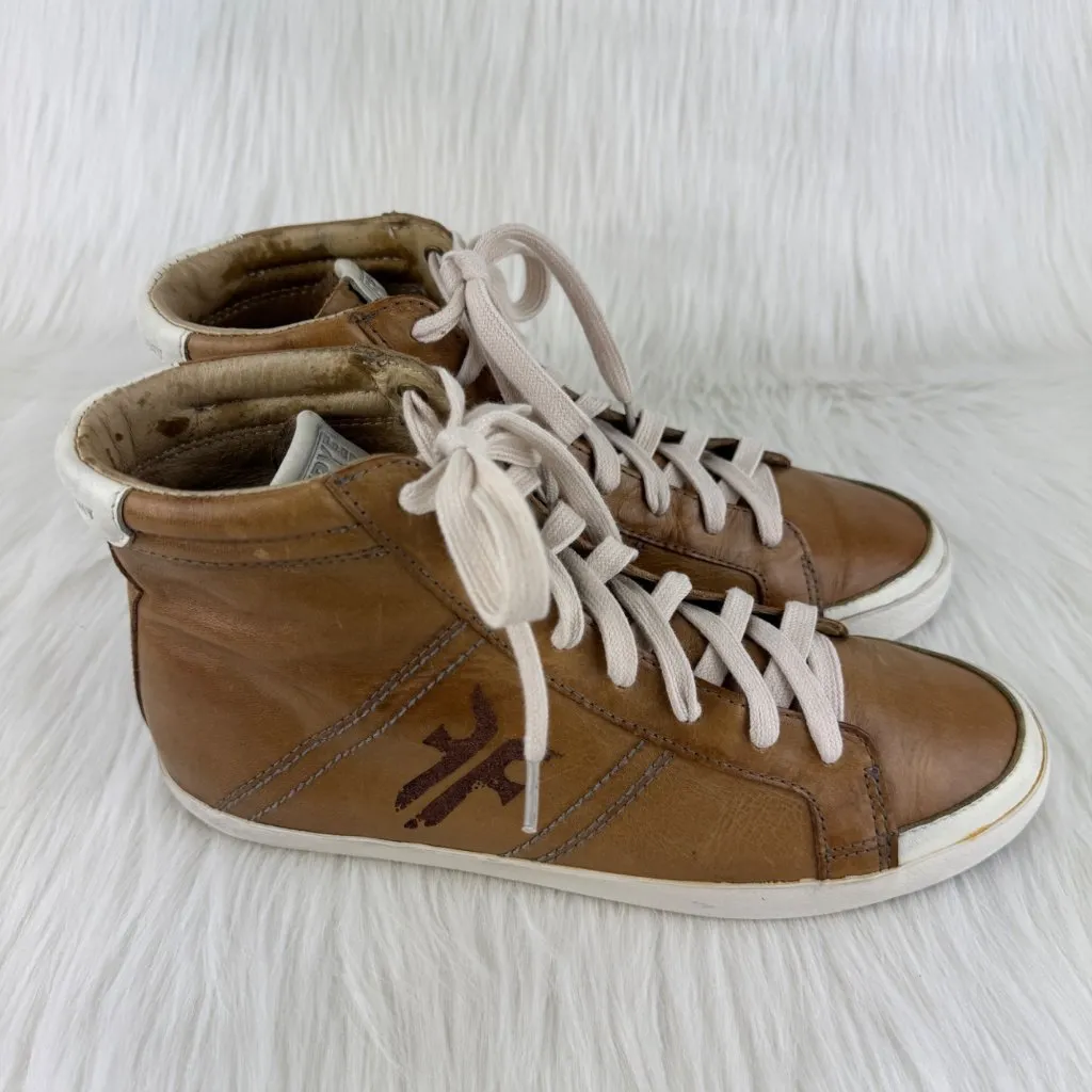 Women's Frye Dylan Leather High-Calf/GRY Lace-up High Top Sneakers Sz 9.5M 70047 - Image 10