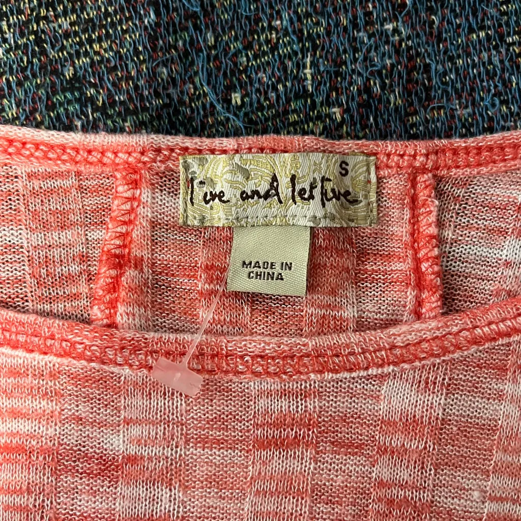 Live and Let Live Pink Ribbed Tie-Back Blouse S Wide Shoulder Cute Street Top - Image 13