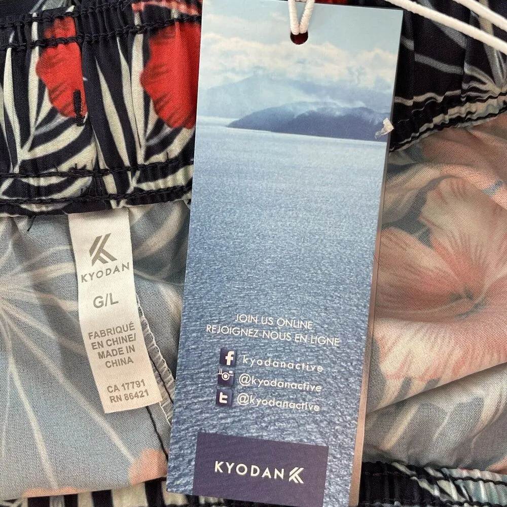 Kyodan Swim Large Board Shorts UPF 40 Quick Dry Floral Hawaiian Drawstring New - Image 4
