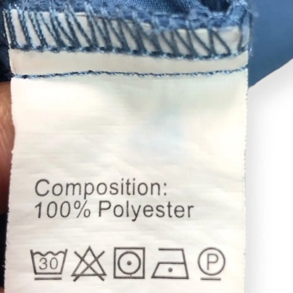 SHEIN SXY Blue Drawstring Waist Asymmetrical Hem Shorts - Image 7