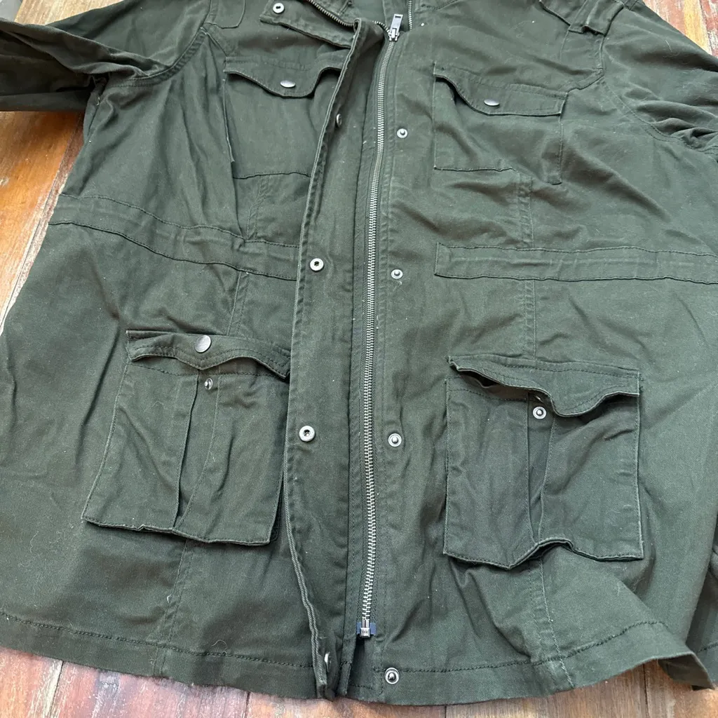 Market & Spruce Olive Green Utility Jacket 1X Women’s Spring Fall - Image 11