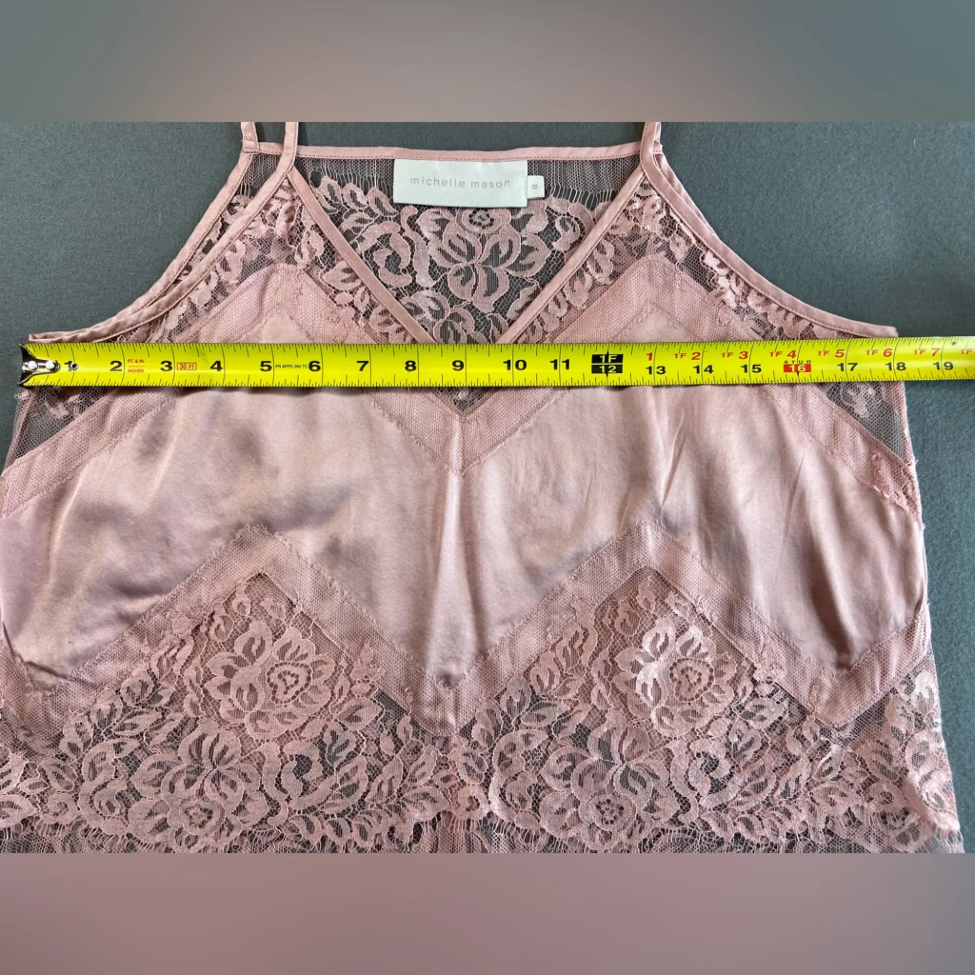 Michelle Mason Lacy Pink‎ Silk Camisole Size 8 - Image 4