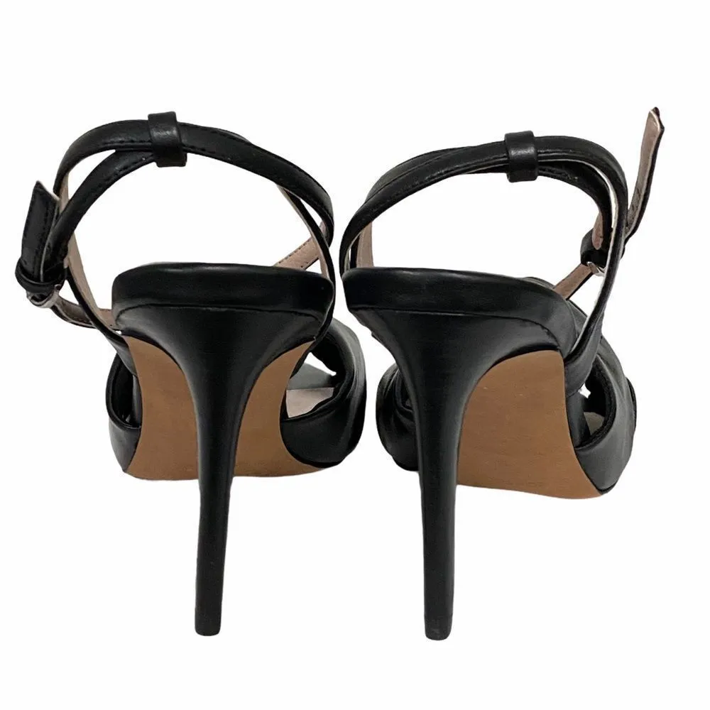 Topshop Black Twisted Strap Heel Sandal 41 - Image 8