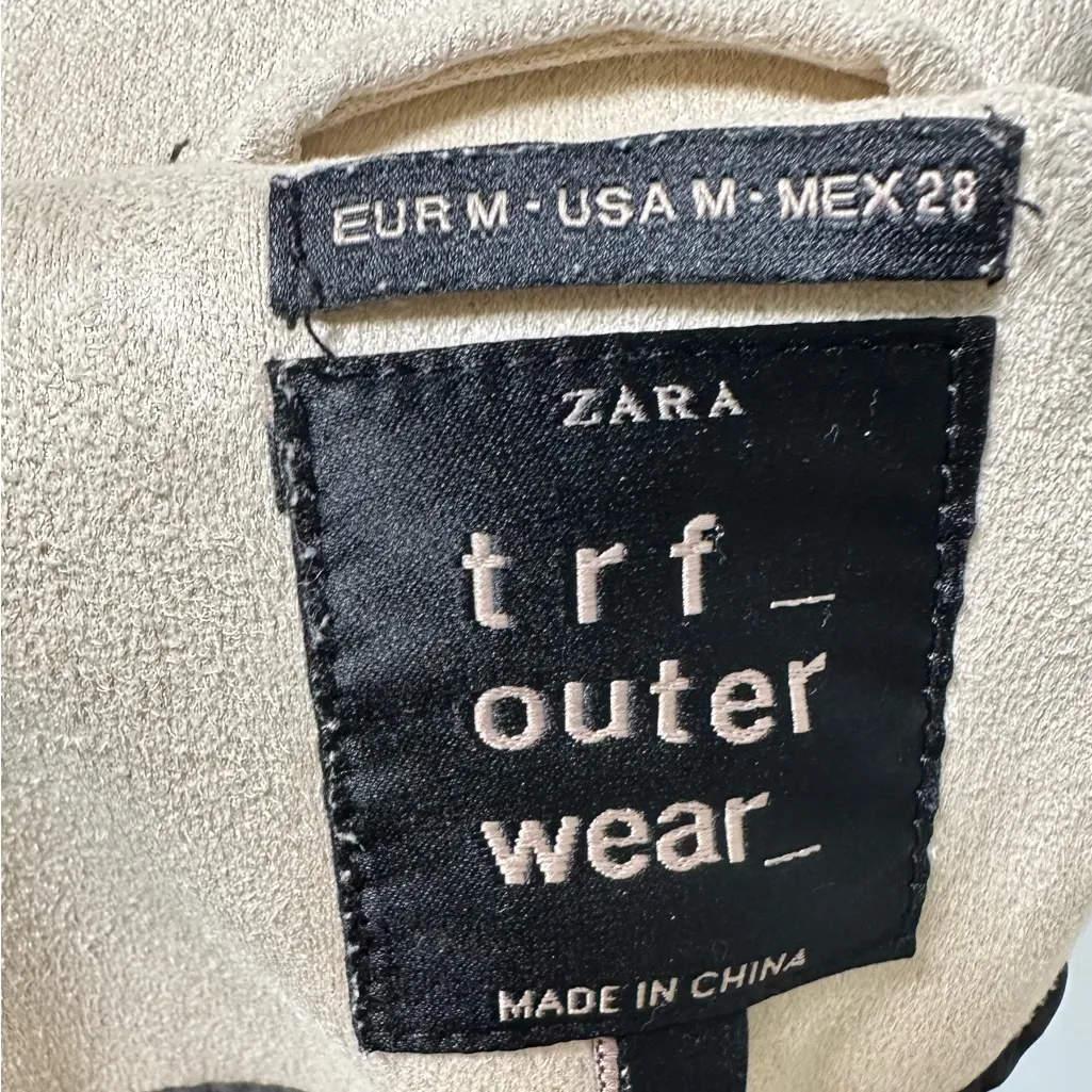 Zara Cream faux suede Biker Jacket - Image 7