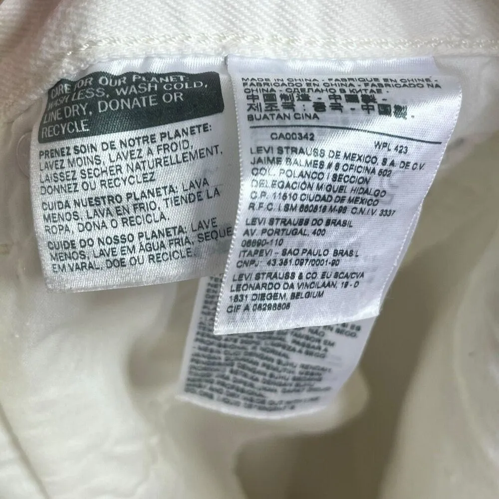 Levi’s 501 Crop Jeans Distressed White Women’s Size 25 Straight Leg W25 L26 - Image 5