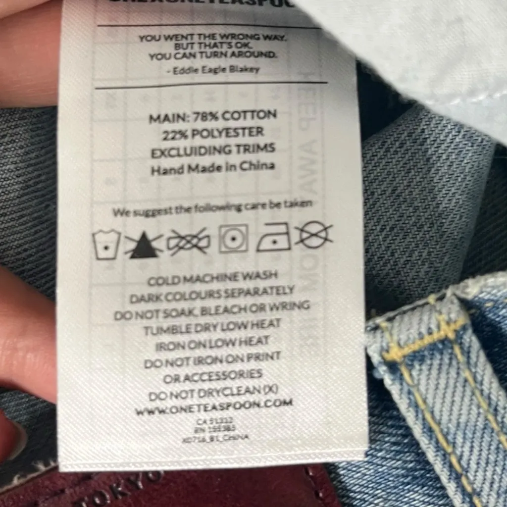 One Teaspoon Le Wolves Distressed Denim Shorts Frayed Hem Women’s Size 26 - Image 11