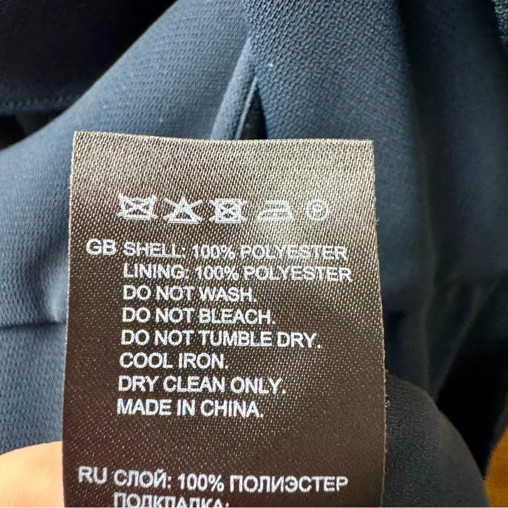 Reiss Amika Crepe Wide Leg Ruffle Sleeveless Cutout Jumpsuit Navy Blue 10 - Image 14