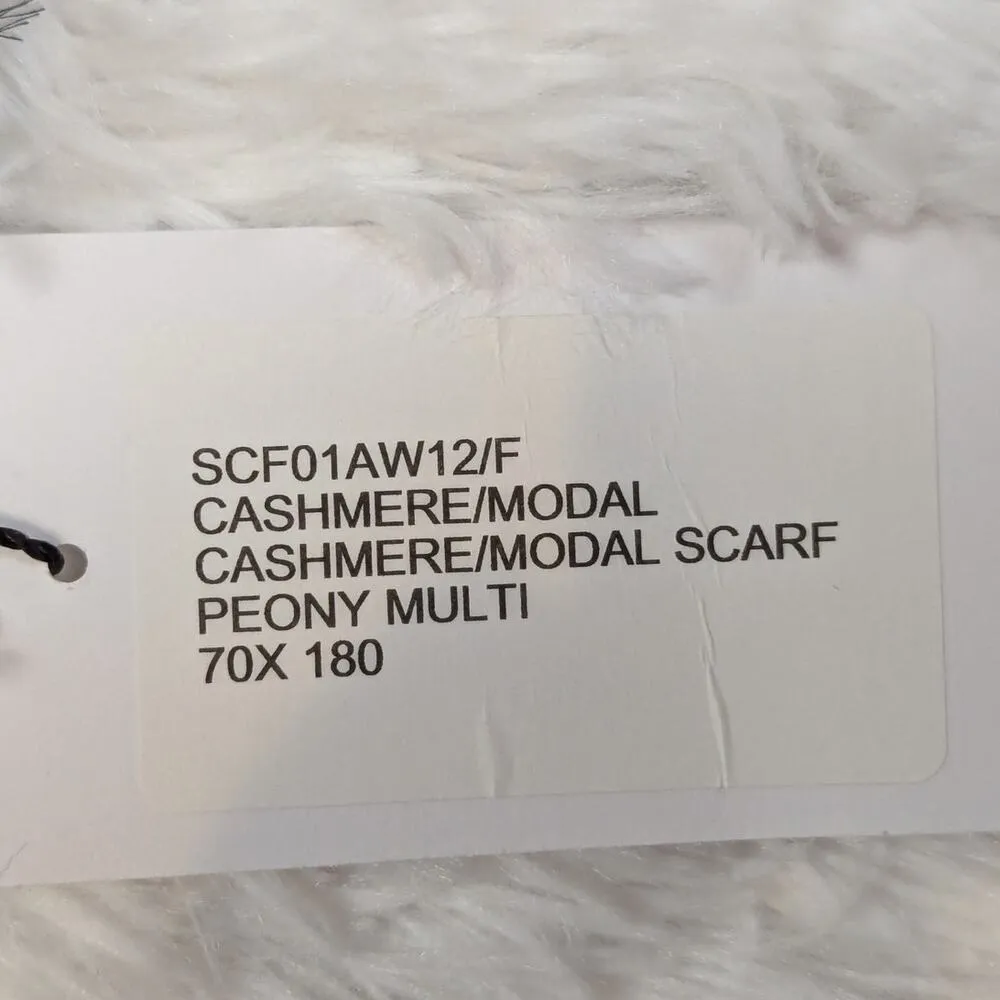 Jonathan Saunders Cashmere Modal Scarf in Peony Multicolor Black - Image 5