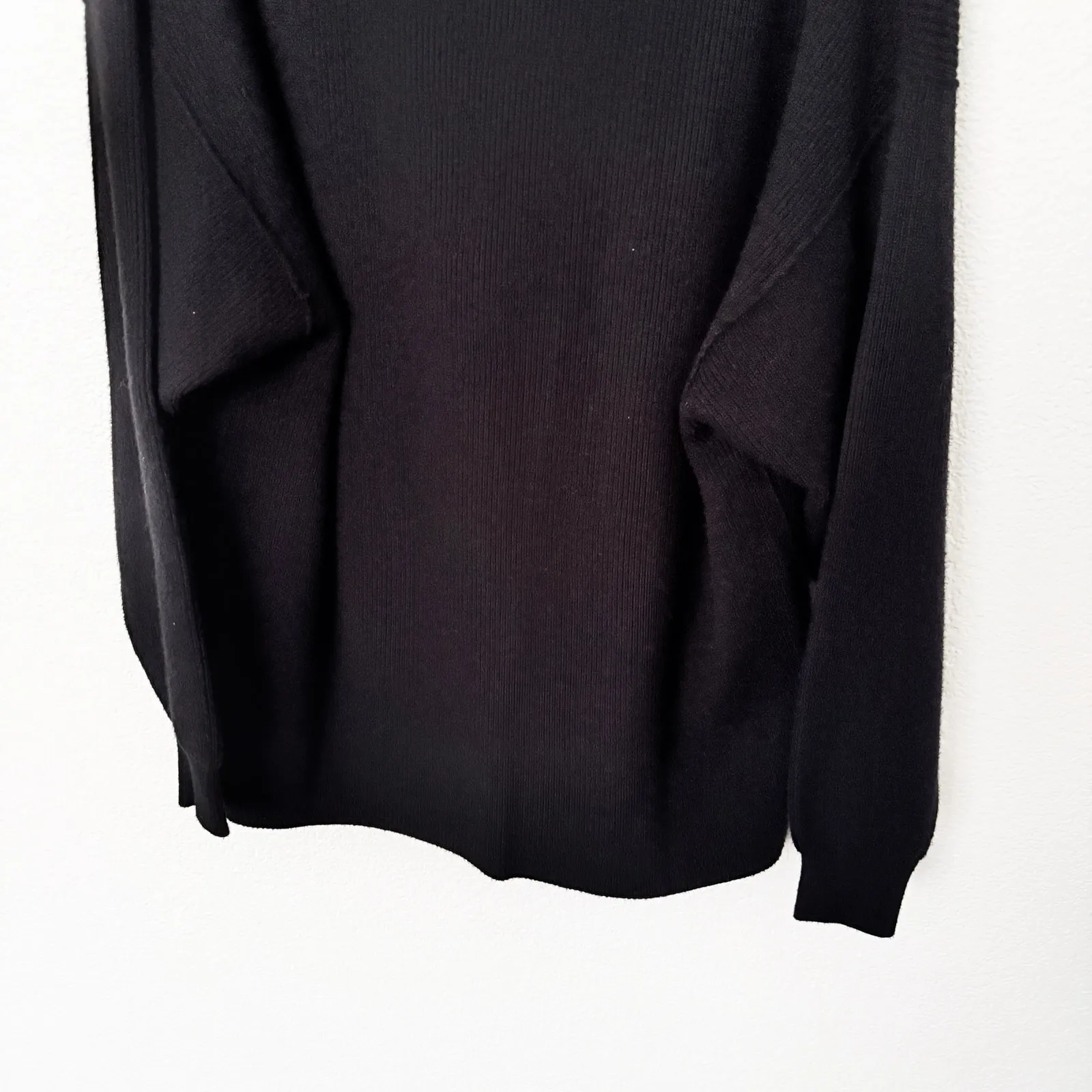 [Free People] Black Softly Structured Tunic Sweater Oversized Turtleneck Small S - Image 8