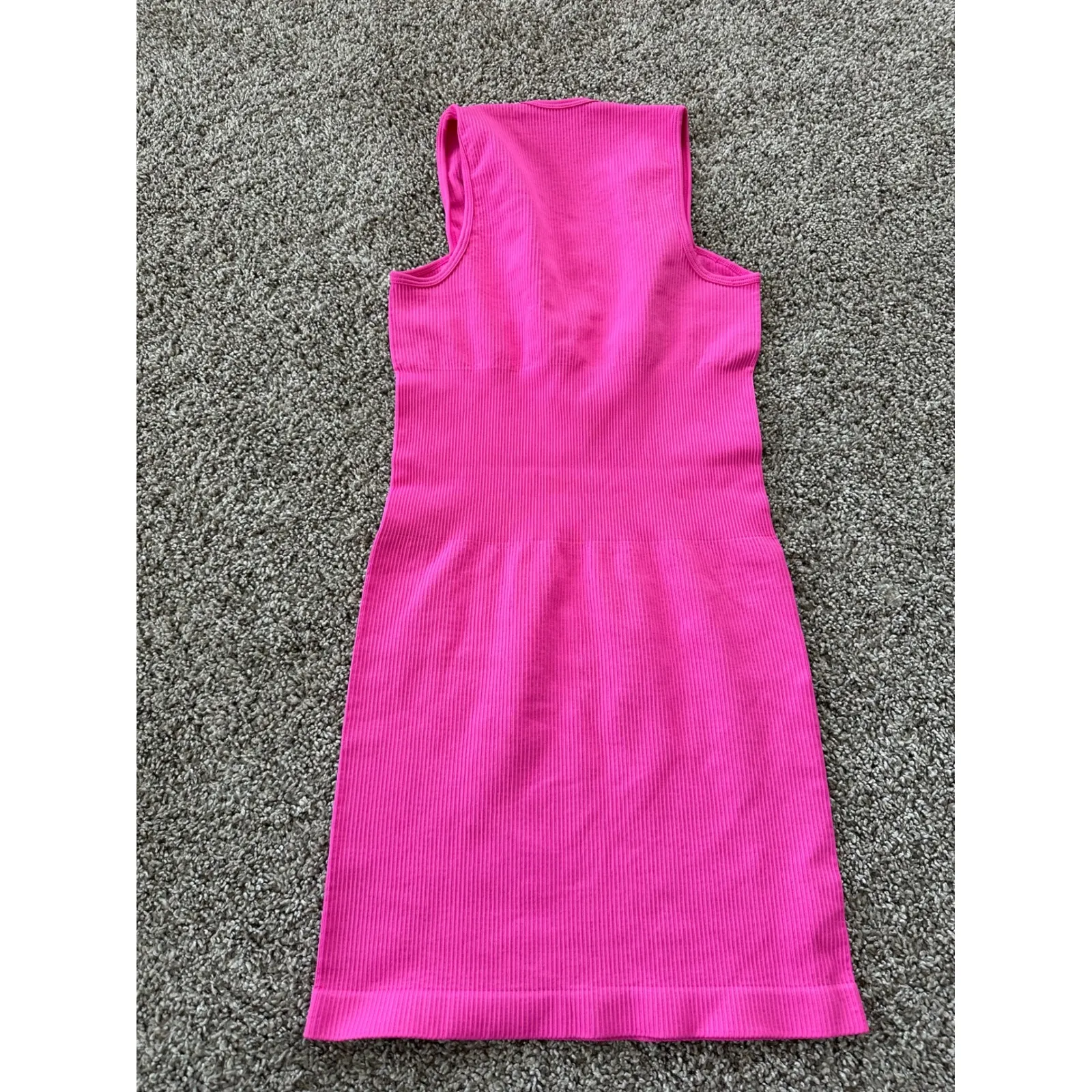 OQQ Bodycon Mini Dress Sleeveless Ribbed‎ Hot Pink Casual Party Size M Size M - Image 2